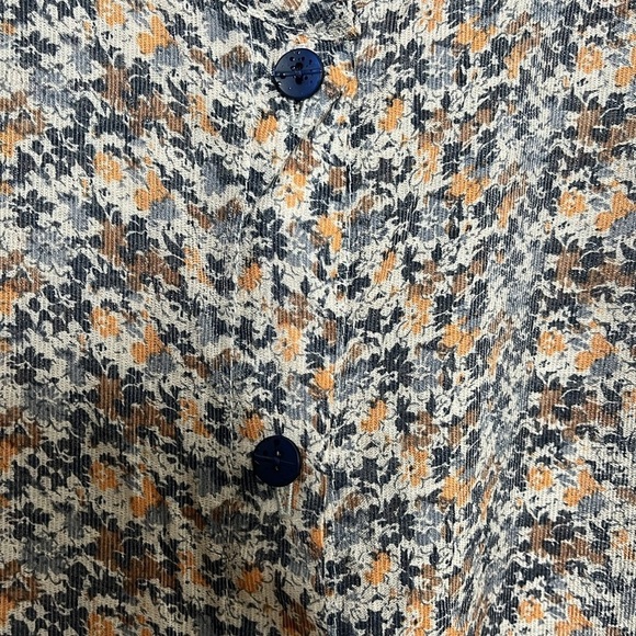 Isabella Rossi Sheer Floral Long Bell Sleeve Button Up Cover Up Women Size 10 - Picture 4 of 7